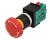 Click to view full size of image of ECS-E1M1 Mushroom Type Type Non-Illuminated Maintained Green Industrial Control Emergency Stop Switch, Round w/Yellow 220V AC LED Lamp