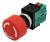 Click to view full size of image of ECS-E1M2 Big Mushroom Type Type Non-Illuminated Maintained Green Industrial Control Emergency Stop Switch, Square w/Yellow 12V AC/DC LED Lamp